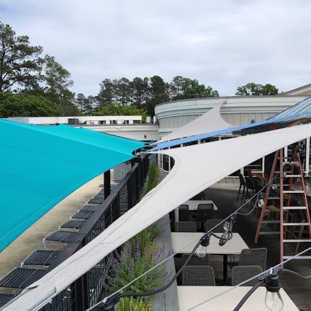 Side view Of Shade Sails and Cantilevers