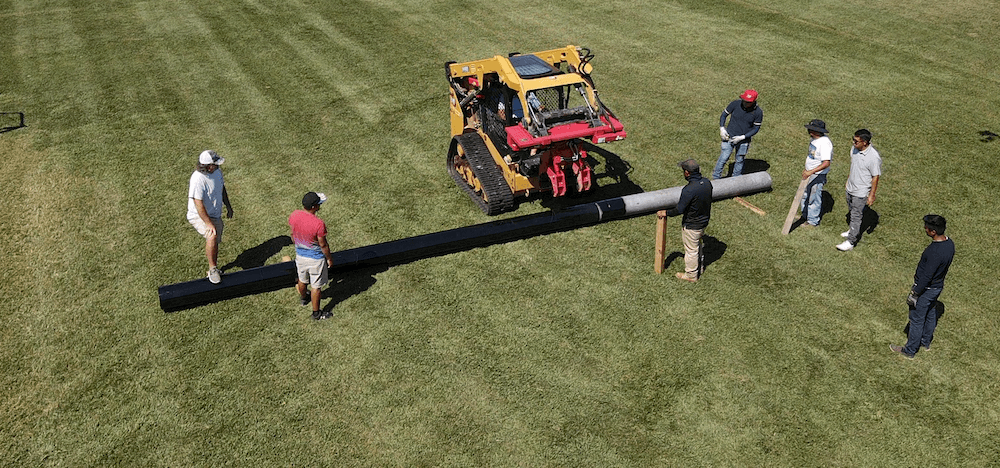 The Shore Shade Sail team is prepared to install the shade structure for the sails.