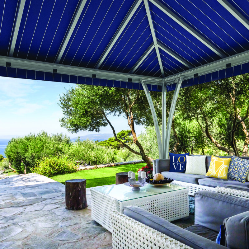 Looking out to the sea, under the comfort of a Cabana